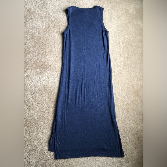 Madewell Women’s XS Navy Blue Jersey Knit Tank Midi Sleeveless Dress w/Slits EUC - Picture 10 of 10